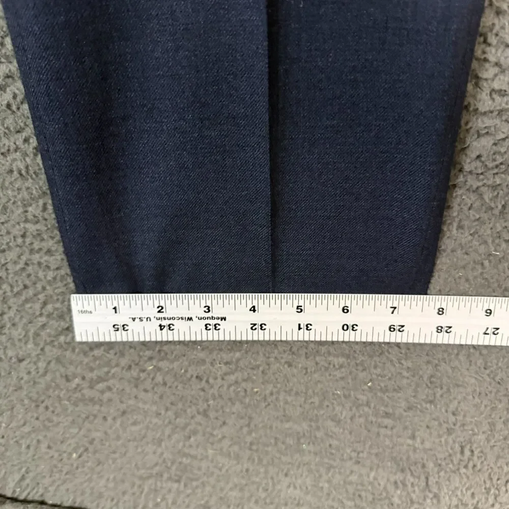 J Crew Dress Pants Mens 34x32 Blue Bowery Slim Fit Wool Slacks Formal